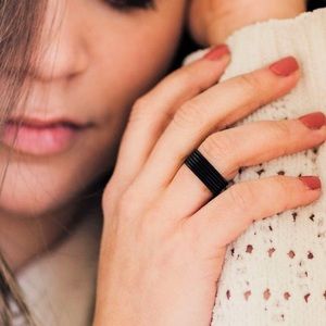 Onyx Black Ring Set of 5